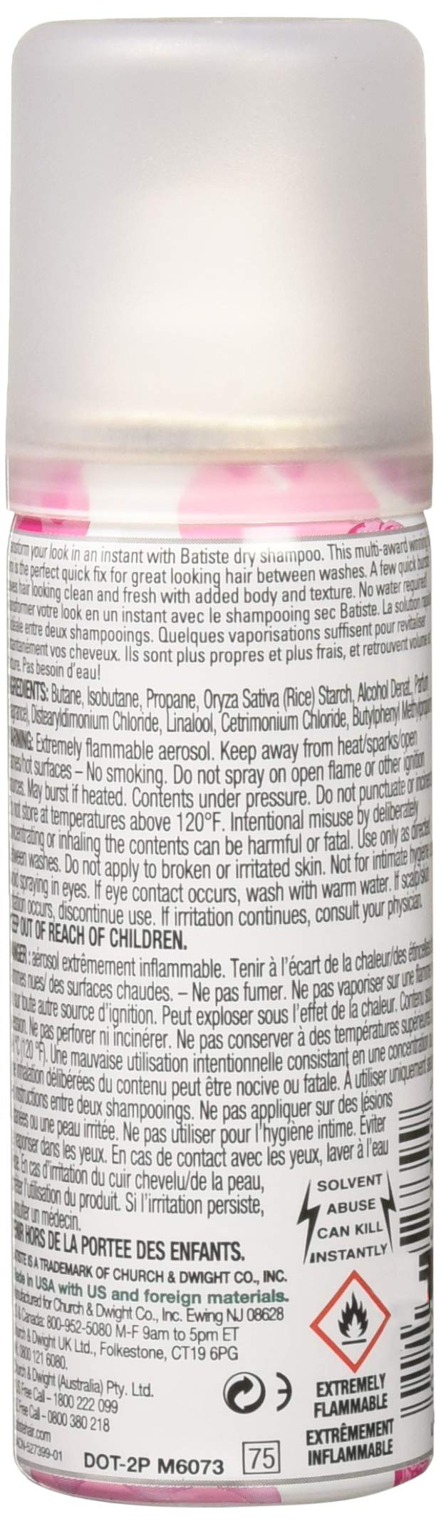 Batiste Dry Mini Shampoo, Blush 1.60 oz (Pack of 4)