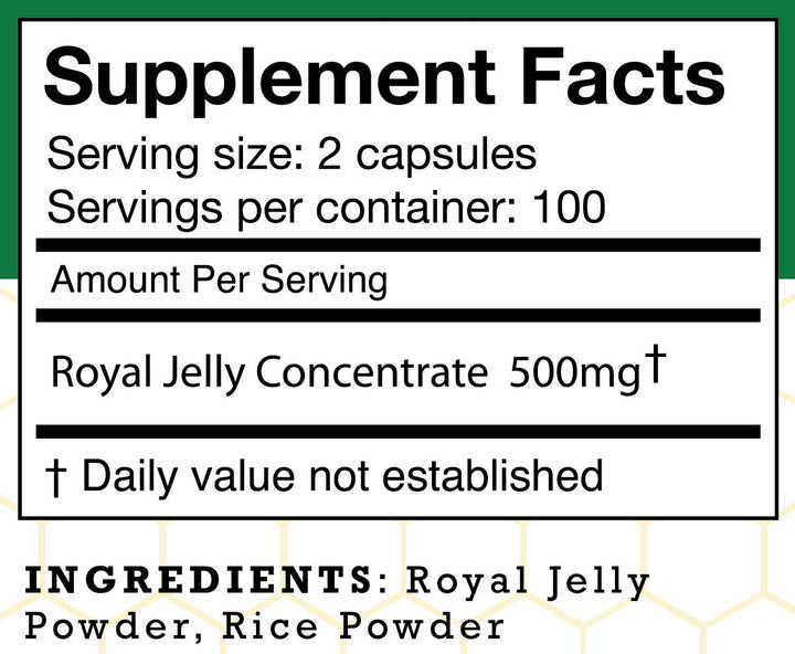 Stakich 500 mg Capsules (Royal Jelly Capsules 500 mg (200 Count))