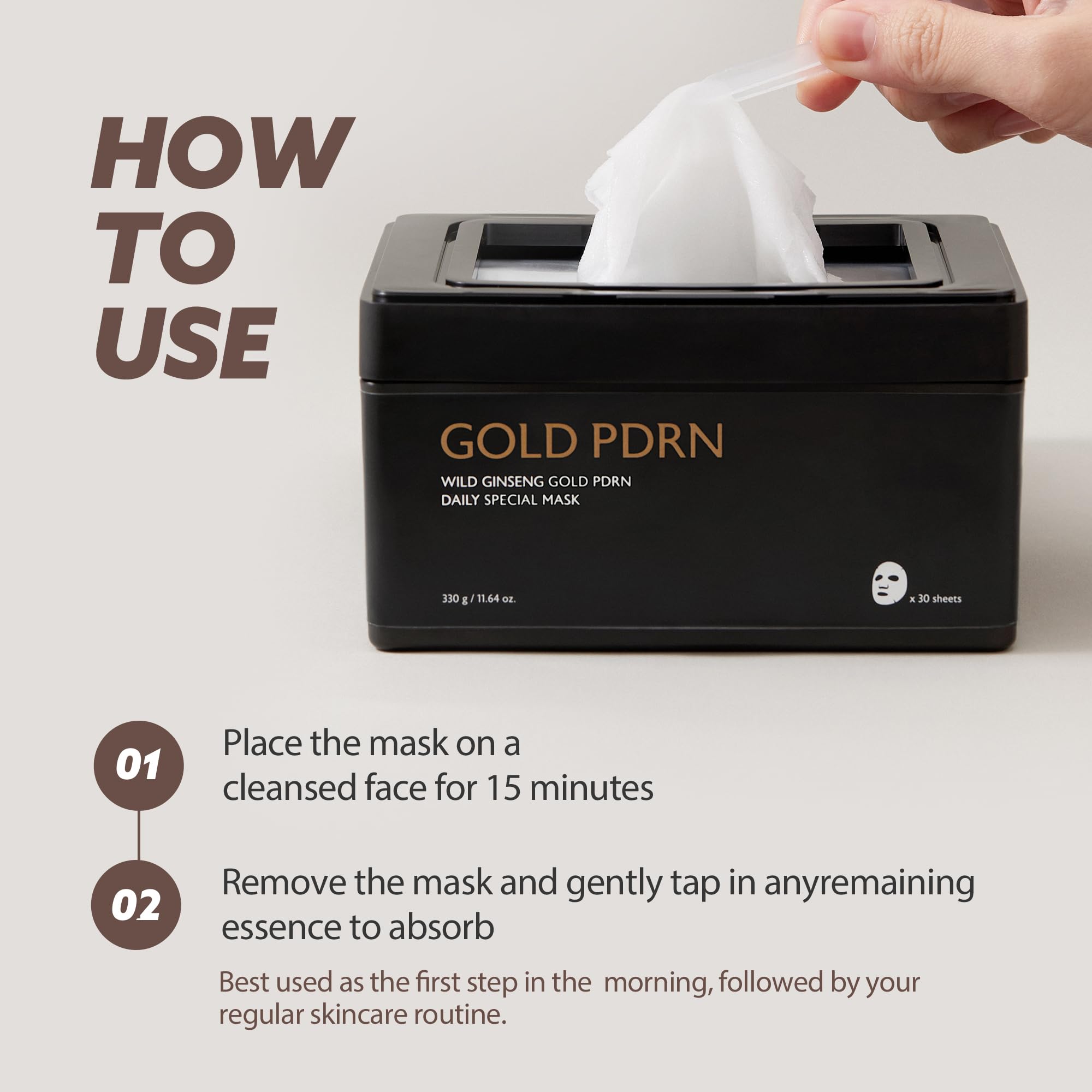 MILKTOUCH Gold PDRN Daily Mask, Korean Ginseng Serum, Nourishing Anti Aging Korean Face Sheet Masks Pack for Mature Skin, Firming Tightening Lifting Loose Saggy Skin Wrinkle Fine Line Kbeauty 30pcs