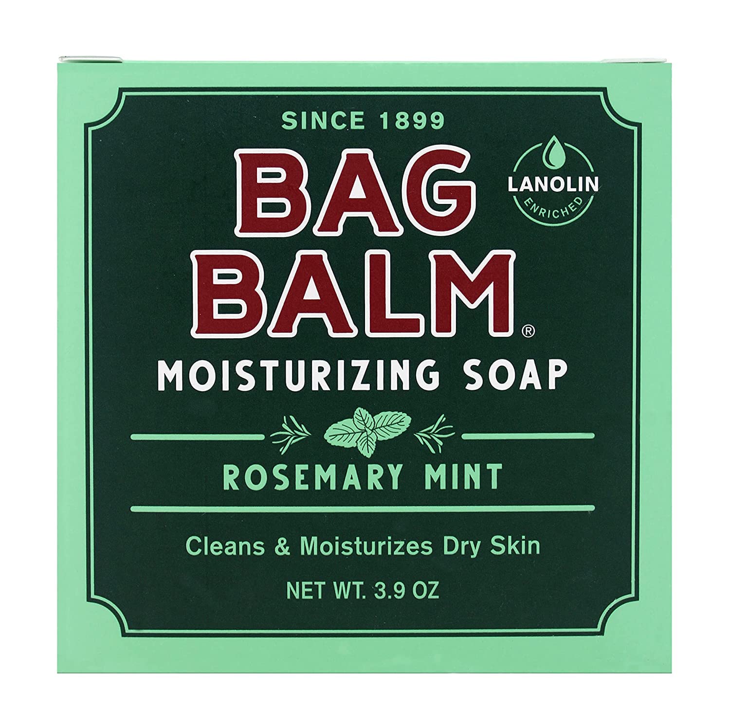 Bag Balm Mega Moisturizing Soap Rosemary Mint 3.9 Ounce Bar (Value Pack of 3)