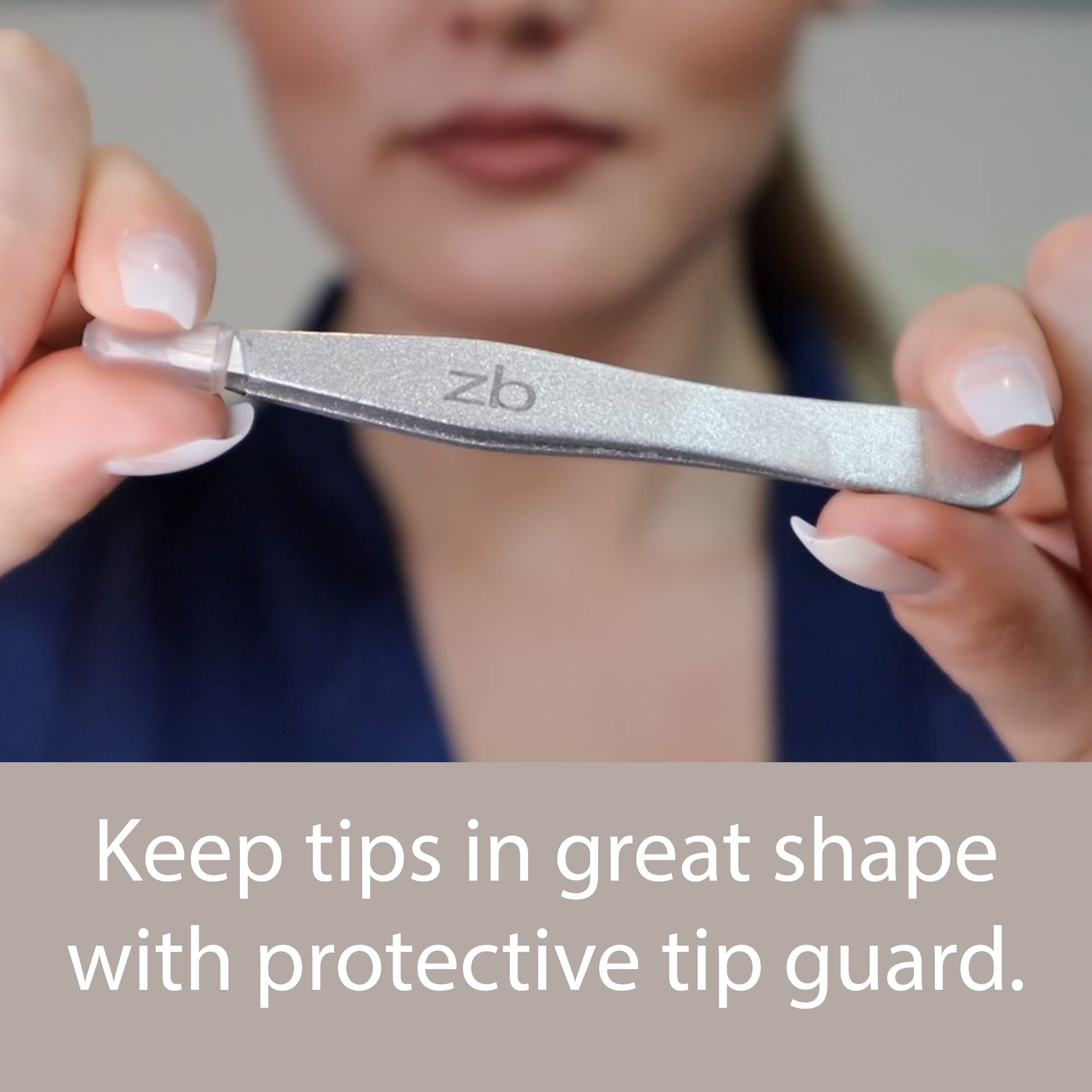 Silver : Tweezers - Surgical Grade Stainless Steel - Slant Tip for Expert Eyebrow Shaping and Facial Hair Removal - with Bonus Protective Pouch - Best Tool for Men and Women (Silver)