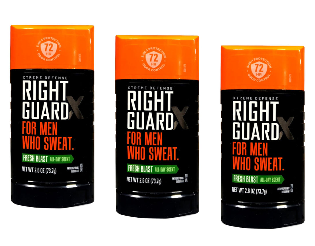 Right Guard Xtreme Defense 5 Anti-Perspirant & Deodorant, Fresh Blast 2.60 oz (Pack of 3)