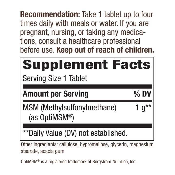 Nature's Way Premium Quality MSM 1000 mg Pure OptiMSM 120 Count