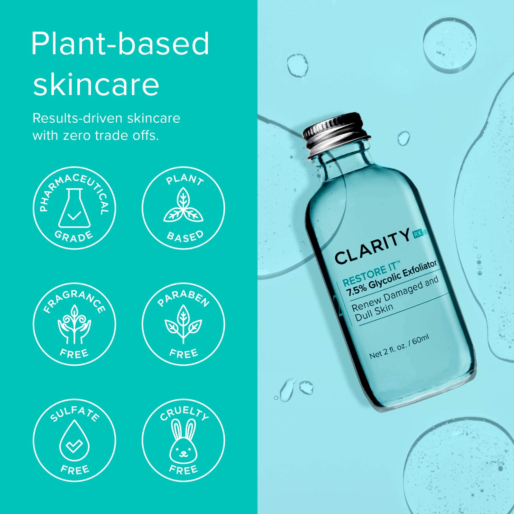ClarityRx Restore Glycolic Exfoliator, 2 Fl Oz (packaging may vary)