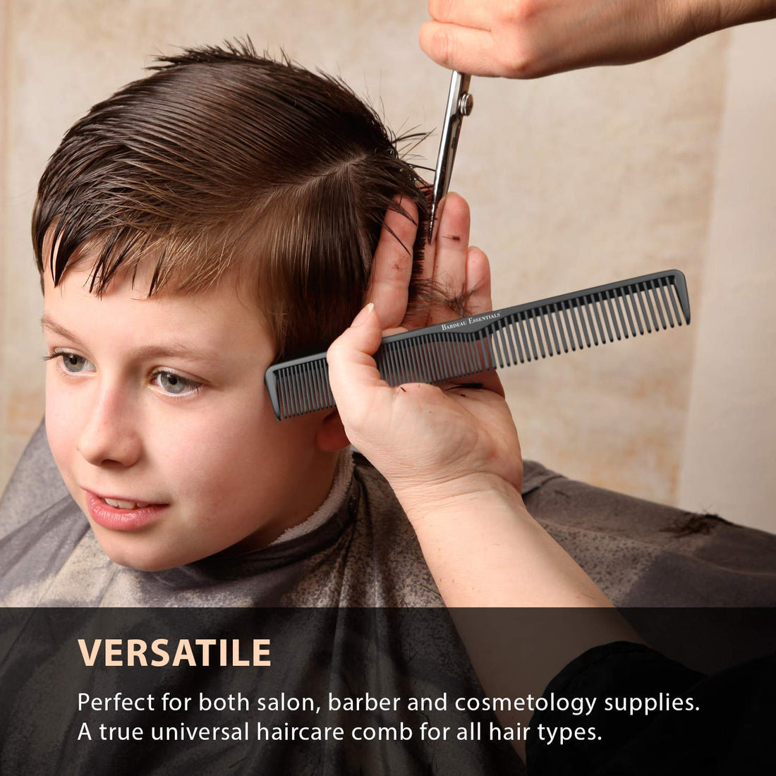 Styling Comb (5 Pack) - Professional 8.75ââ‚¬ Black Carbon Fiber Anti Static Chemical and Heat Resistant Hair Combs for All Hair Types for Men and Women - by Bardeau Essentials