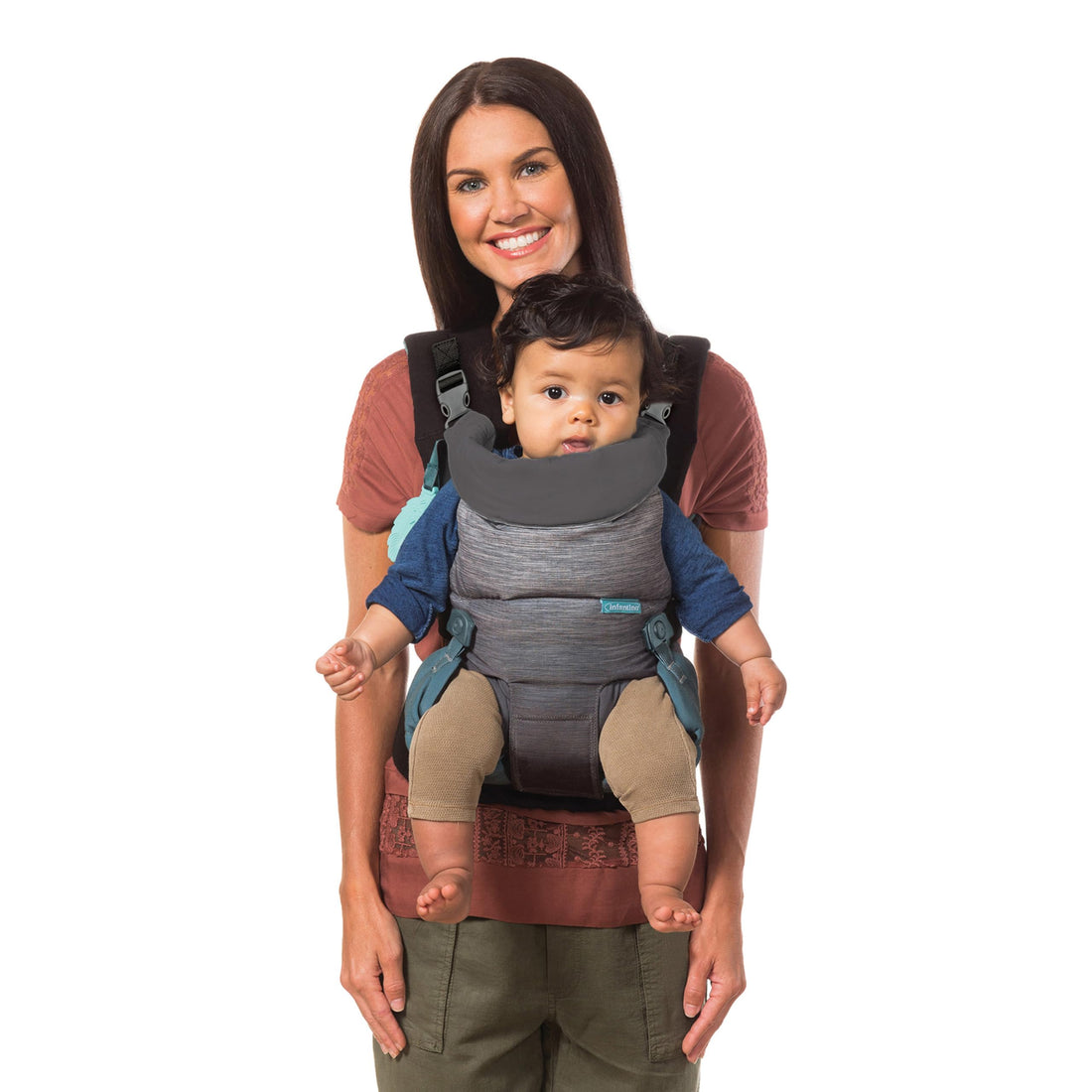 Infantino Go Forward Evolved Carrier - Ergonomic Face-in and Face-Out, Front and Back Carry, for Newborns and Toddlers 8-40 lbs, Gray