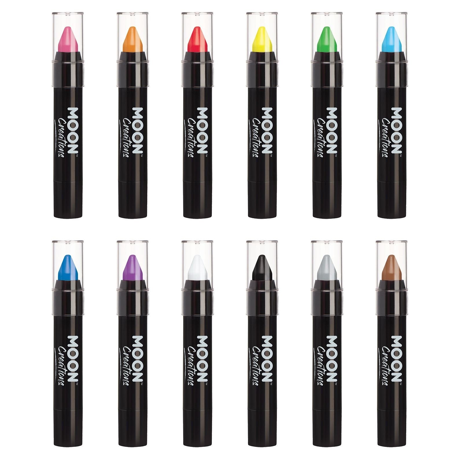 Moon Creations Face Paint Stick / Body Crayon Set of 12 Makeup for The and by - 3.5G