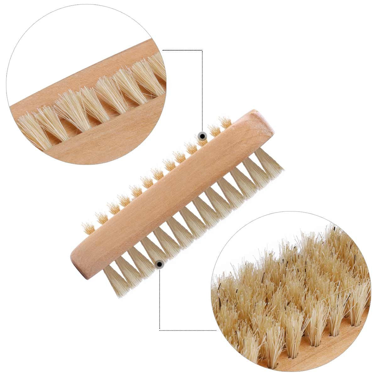 Cleaning Nail Brush Wood 2 Side with Natural Boar Bristle for Manicure Pedicure Women Kids 4 Pack