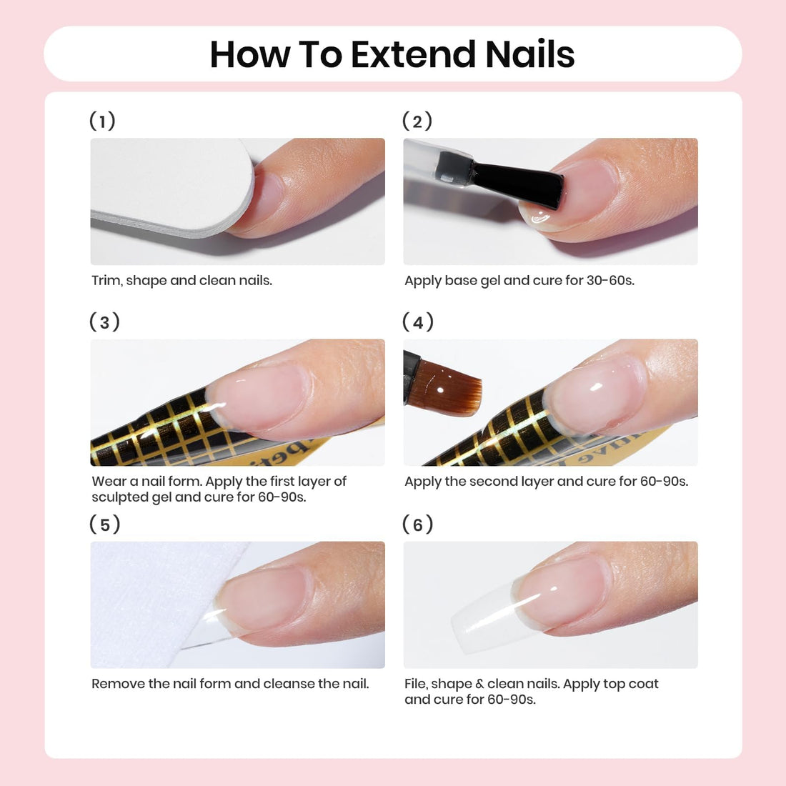 Beetles Builder Gel Nude Pink Sculpted Gel High Hardness for Nail Extension Broken Repair Protection Durable for Home Salon UV LED Lamp Cured Nail DIY Art Manicure 1 oz