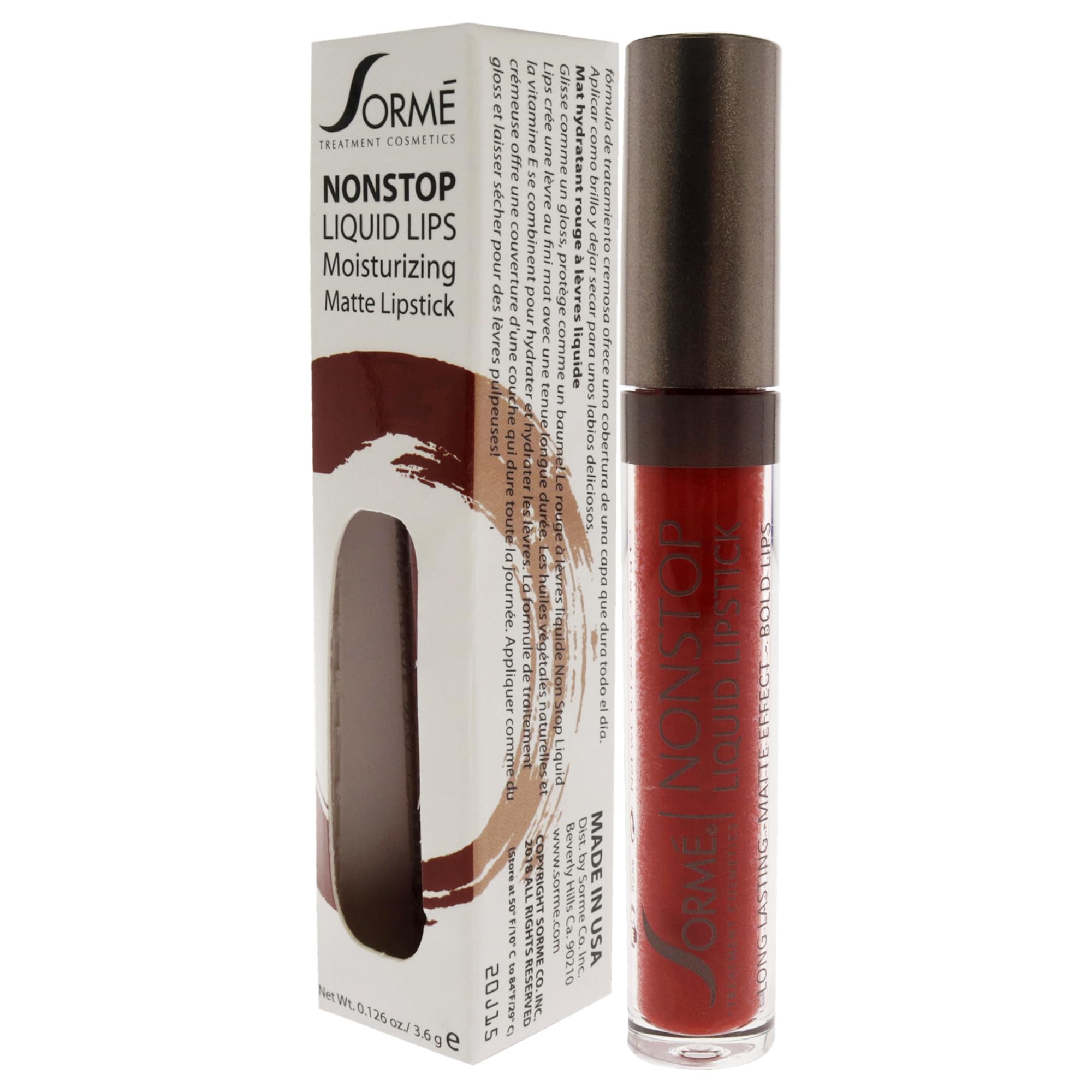Sorme Cosmetics Nonstop Liquid Lipstick, OMG 274, 0.126 Ounce
