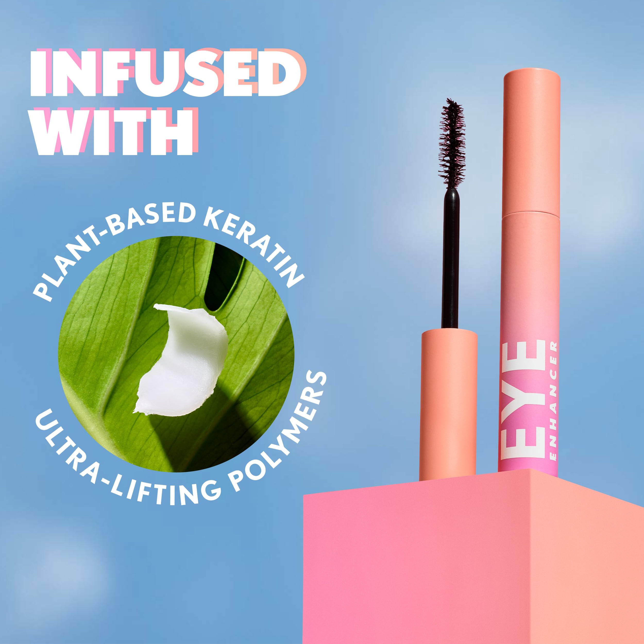 CoverGirl Eye Enhancer, Intense Black, 3D Mascara, Curved Fiber Brush, Plant-Based Lifting Wax, For All Lash Types, 24-Hour Wear, Transfer-Proof, Flake-Free, 0.30oz