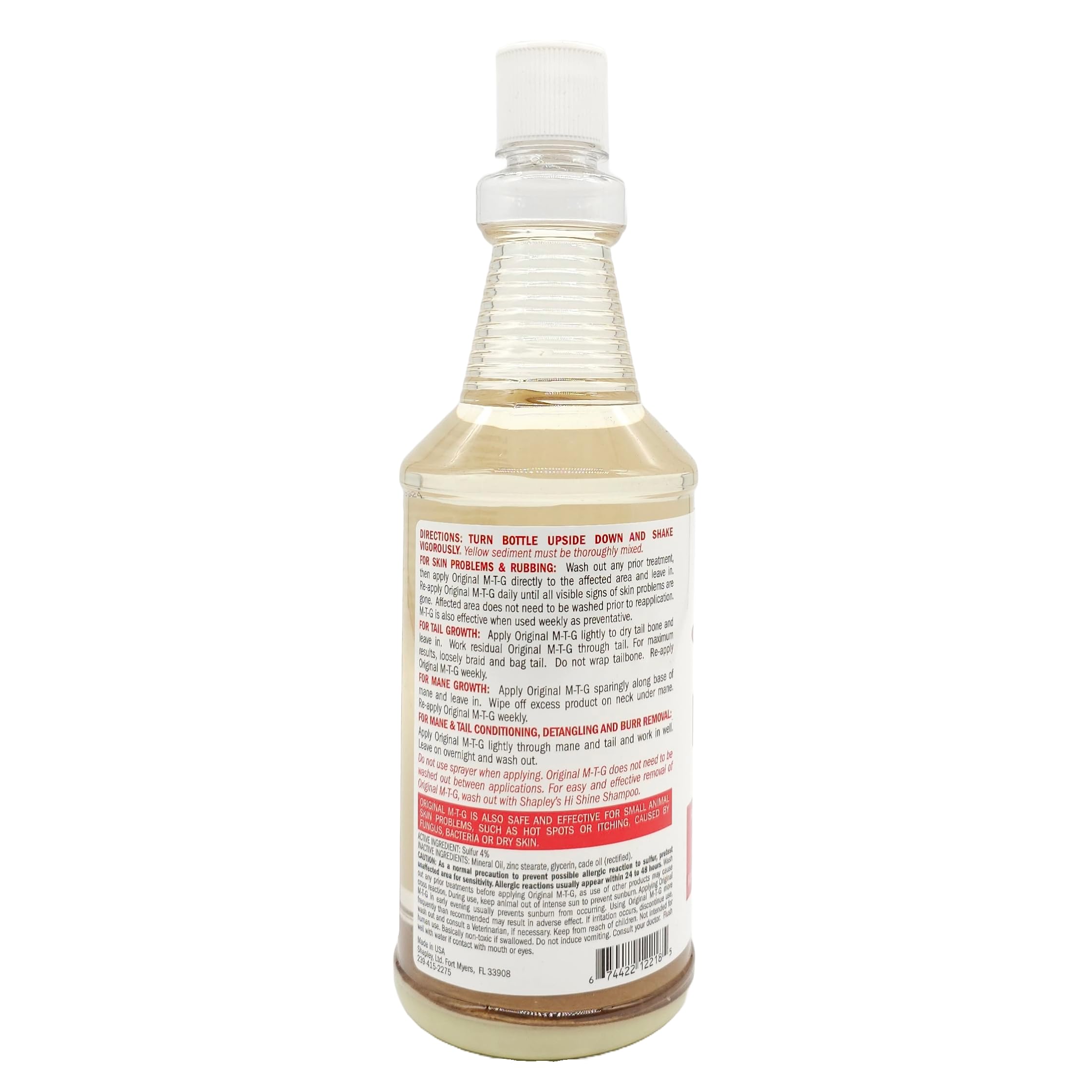 Shapley's 32 Fl Oz Original M-T-G Skin Healing and Hair Growth Skin Treatment Mane and Tail Detangler