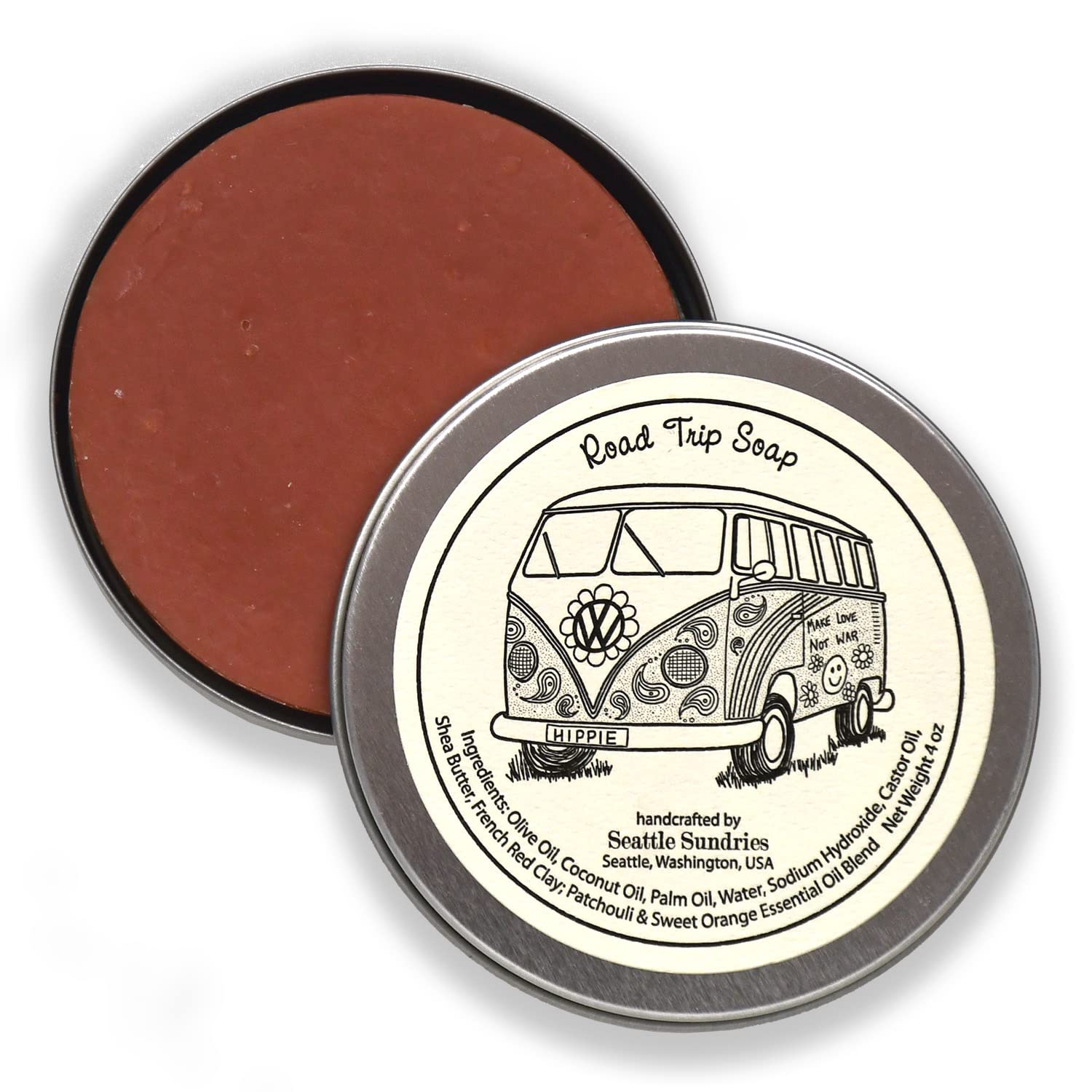 Road Trip Soap - 100% Natural & Handmade, in Reusable Travel Gift Tin