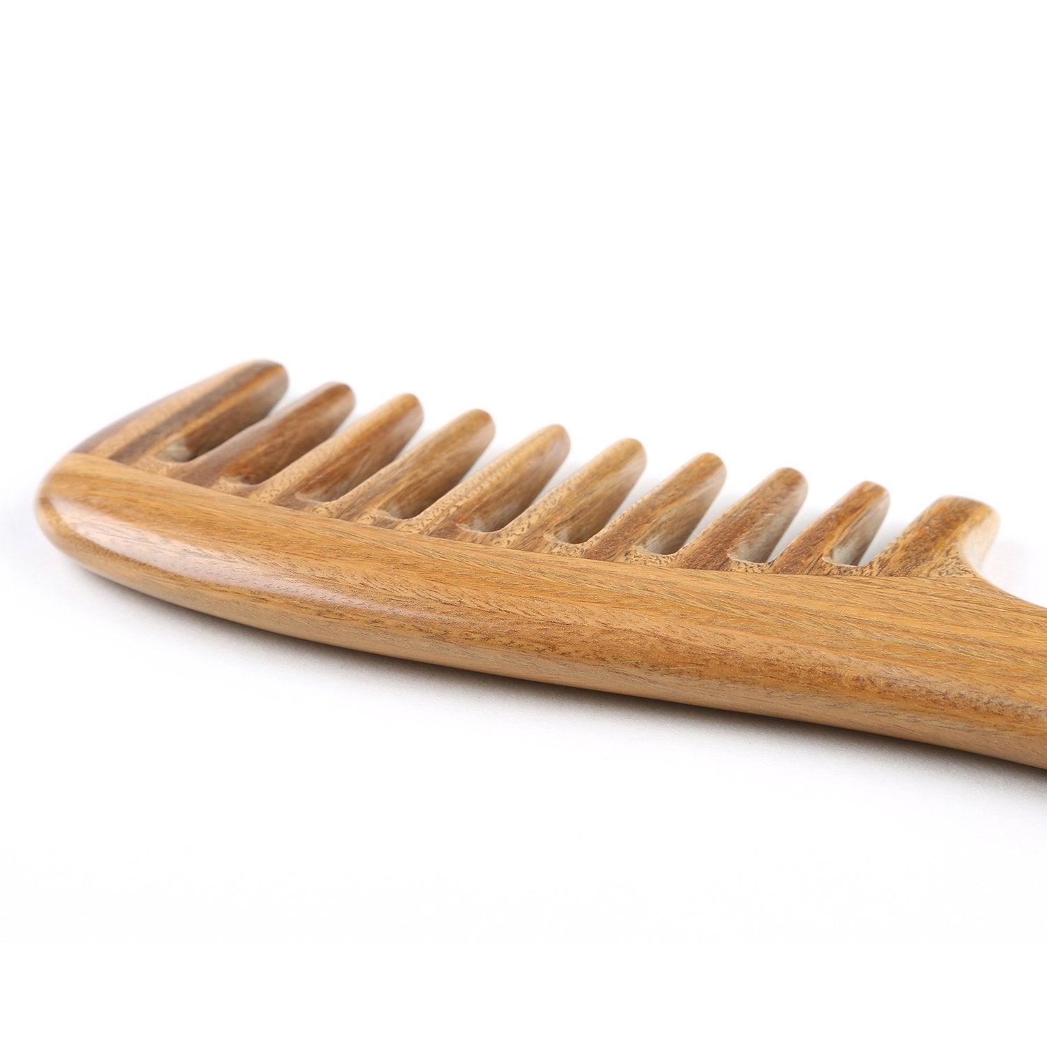 Breezelike Hair Comb for Detangling - Wide Tooth Wood Comb for Curly Hair - No Static Natural Wooden Sandalwood Comb for Women, Men