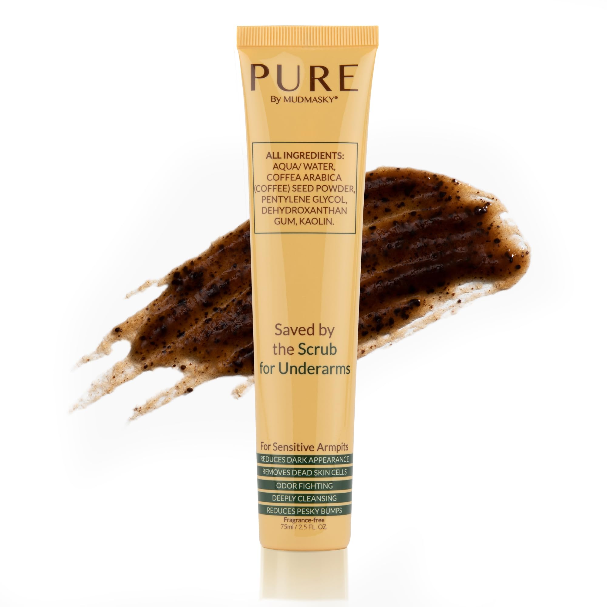 PURE by MUDMASKY Softening Saved by the Scrub For Underarms. Armpit Detox Scrub & Mask. Natural & Clean Body Scrub