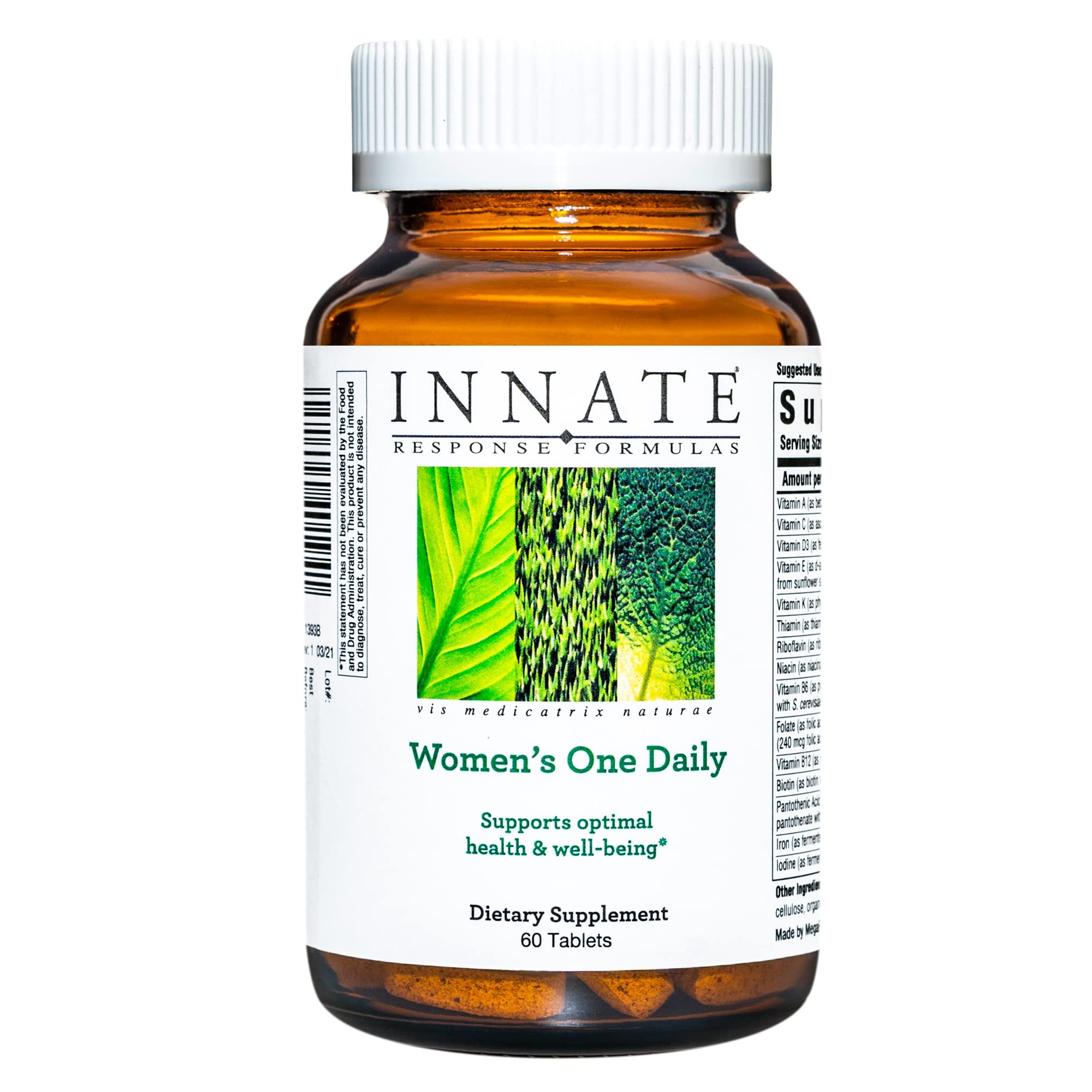 Innate Response Formulas Women's One Daily - Daily Multivitamin for Women - Supports Optimal Health and Well-Being - Vegetarian, Non-GMO, and Kosher - Made Without 9 Food Allergens - 60 Tablets
