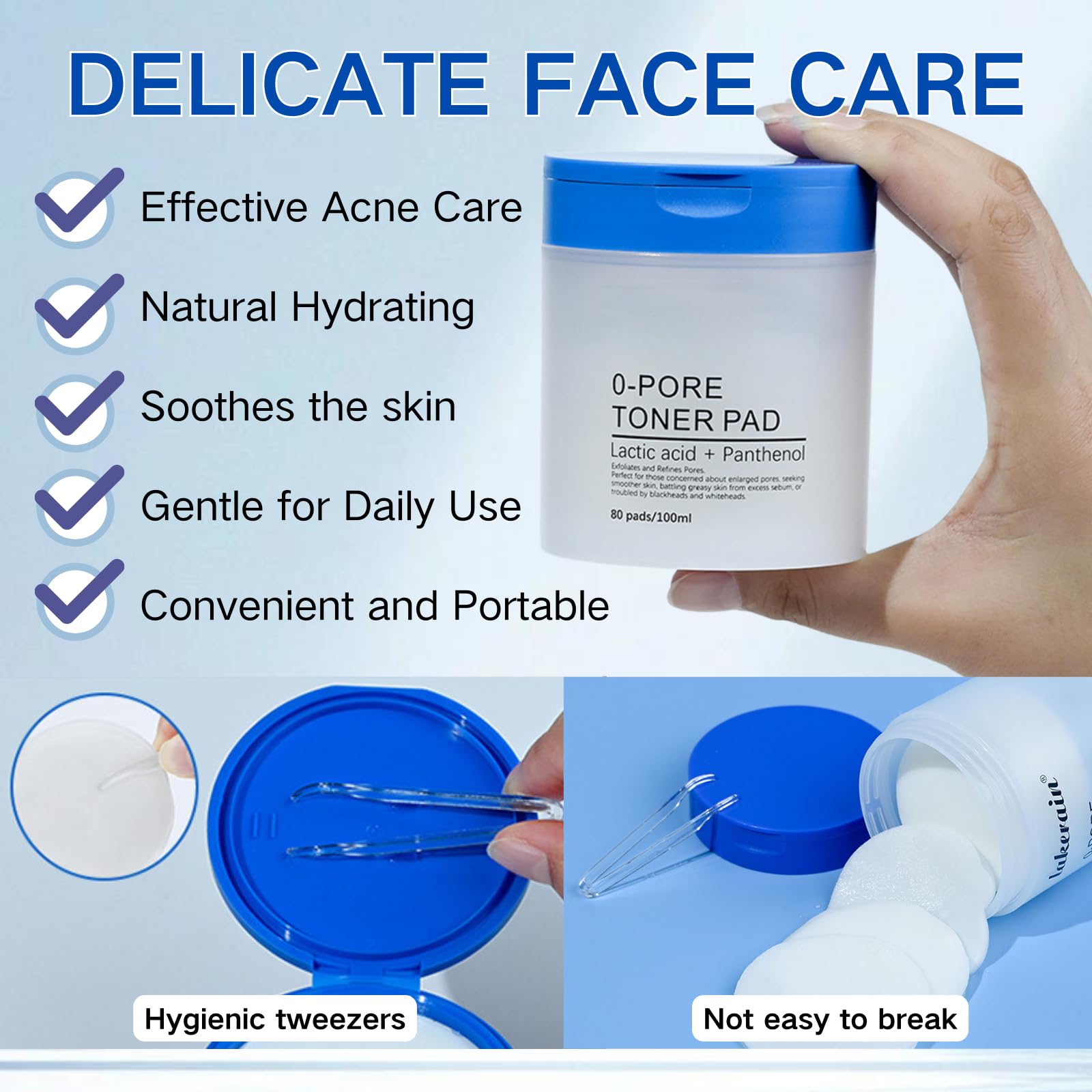 Zero Pore Pads Korean Skin Care - Facial Toner Pads for Exfoliation & Care - Gentle Exfoliating Pad for Face With 4.5% AHA & 0.45% BHA, Pore Minimizer (80 Piece)