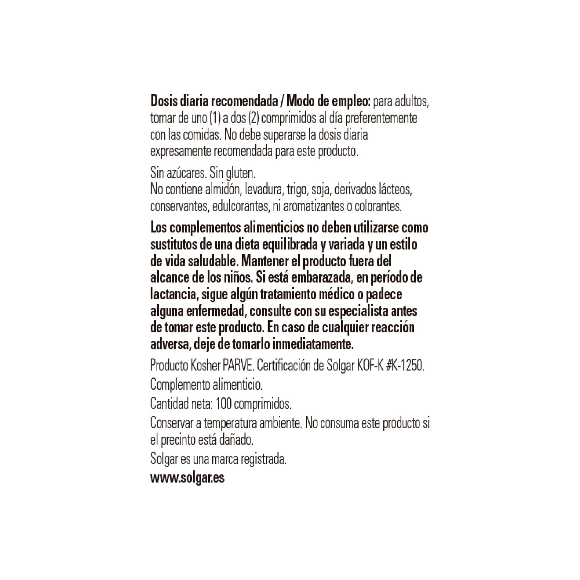 Solgar Yeast-Free Selenium 100 mcg - 100 Tablets - Supports Antioxidant & Immune System Health - Non-GMO, Gluten Free, Dairy Free, Kosher - 100 Servings