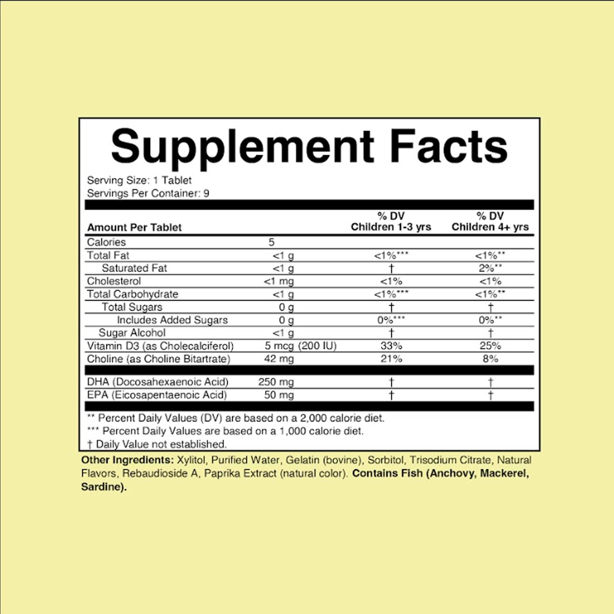 CHILDLIFE ESSENTIALS Omega-3 DHA + Choline SoftChew Gummies - for Kids, DHA for Kids, Omega 3 Gummies with Choline, Fish Oil for Babies, Toddlers & Children - Natural Passion Fruit, 27 Tablets