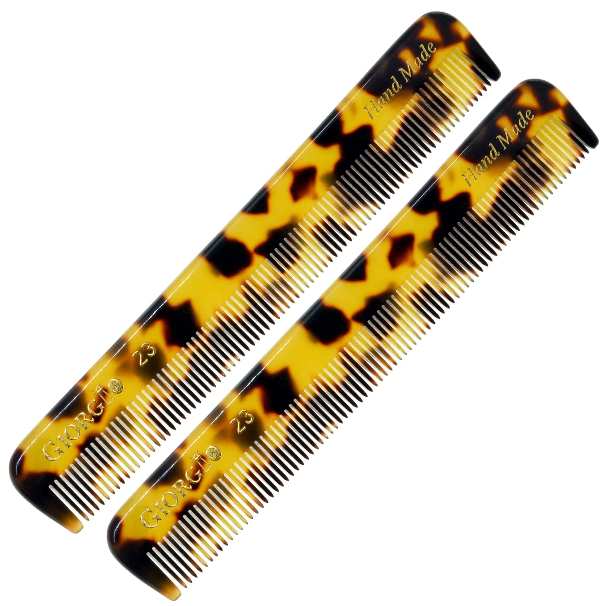 Giorgio G23 4.75 120 mm Small Fine Toothed Men's Hair, Beard & Mustache Pocket Comb. Hand-Made of.