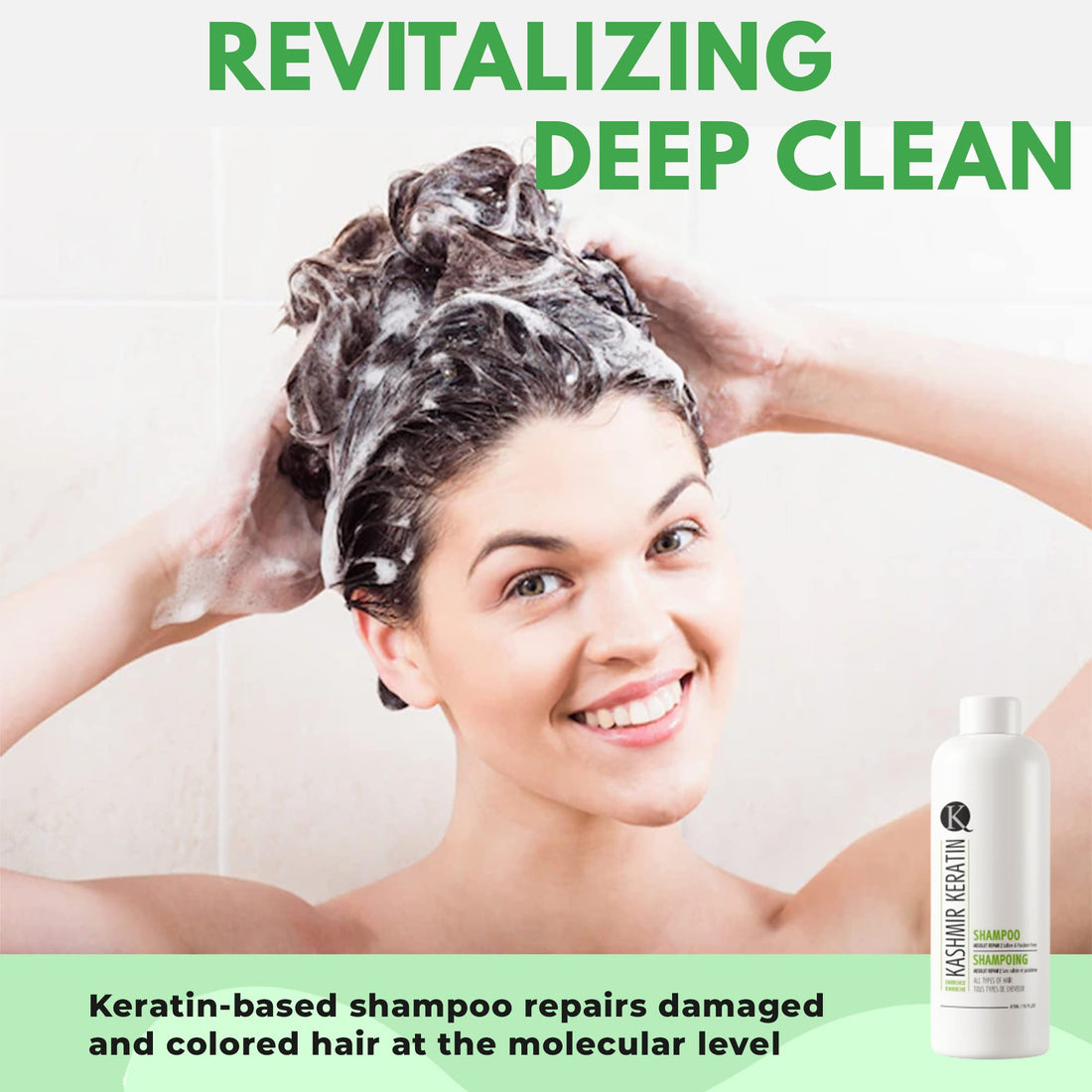 Kashmir Keratin Enriched Shampoo Sulfate Paraben Free For All Types Of Hair NEW PRESENTATION (16 Fl. Oz)