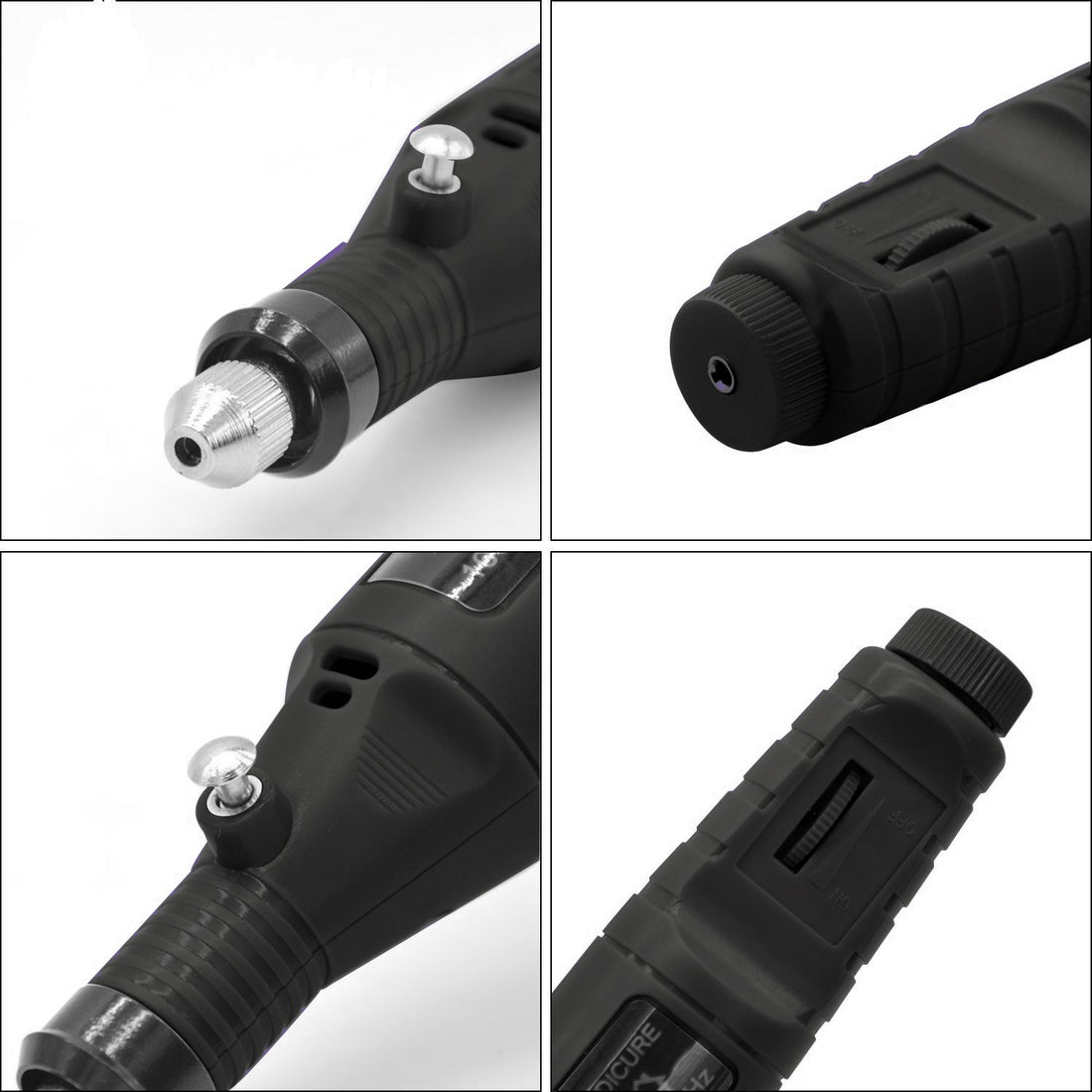 Nail Art Drill Kit File Professional Electric Manicure Pedicure Drill Sander Pen Nail Art Grinder with Multi Sanding Bits and Power Adapter (Black)