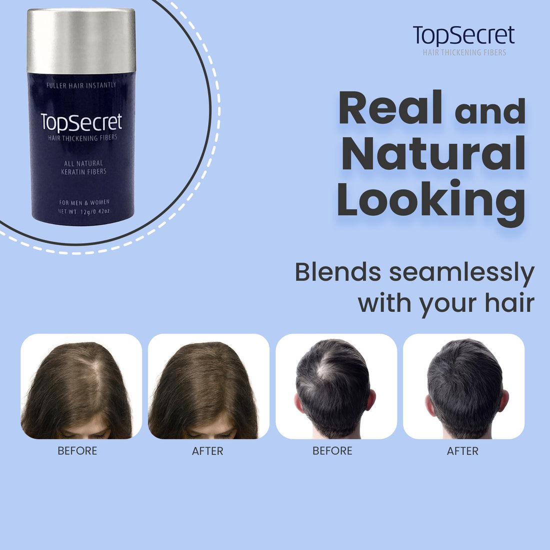 Top Secret Hair Thickening Fibers -Economy Size Refill (.97 OZ.) Dark Brown