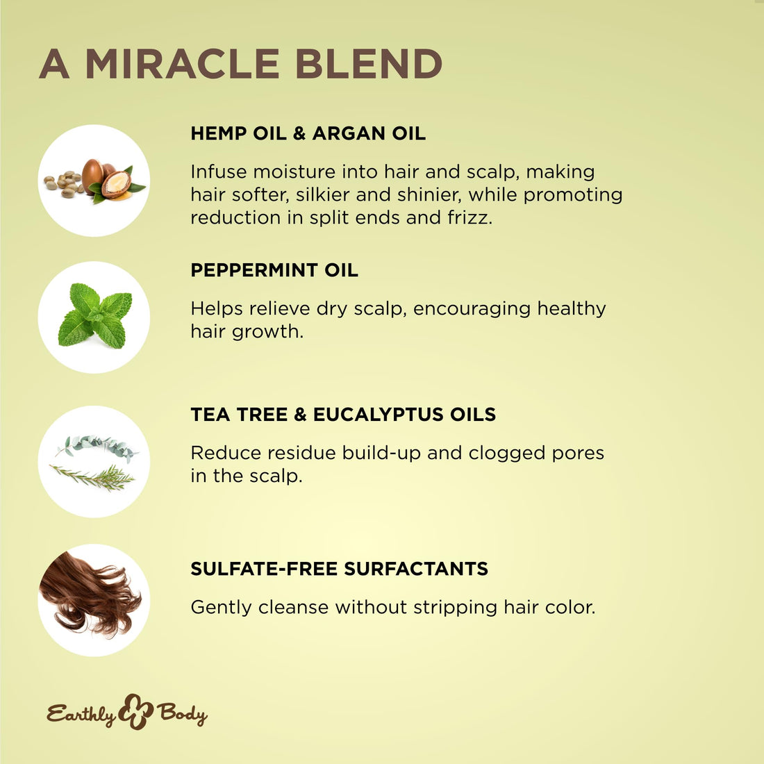 Earthly Body Miracle Oil Shampoo 16oz Tea Tree…