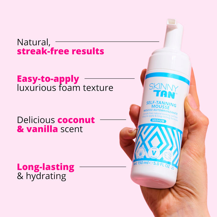 Skinny Tan Mousse - No Orange, No Streak, Cellulite Reduction Lotion All Skin Types