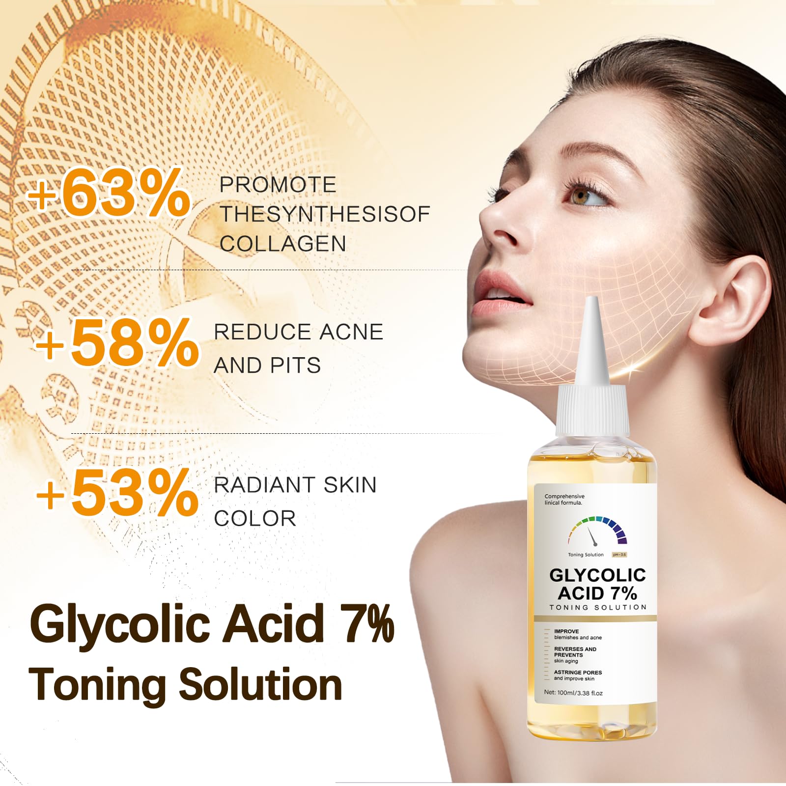 2PCS 2025 New Glycolicacid 7% Toning Solution,Restores Skin Vitality and Refreshing, Moisturizes The Face, Suitable for Daily Use(100ML*2 * 3.38fl.oz)