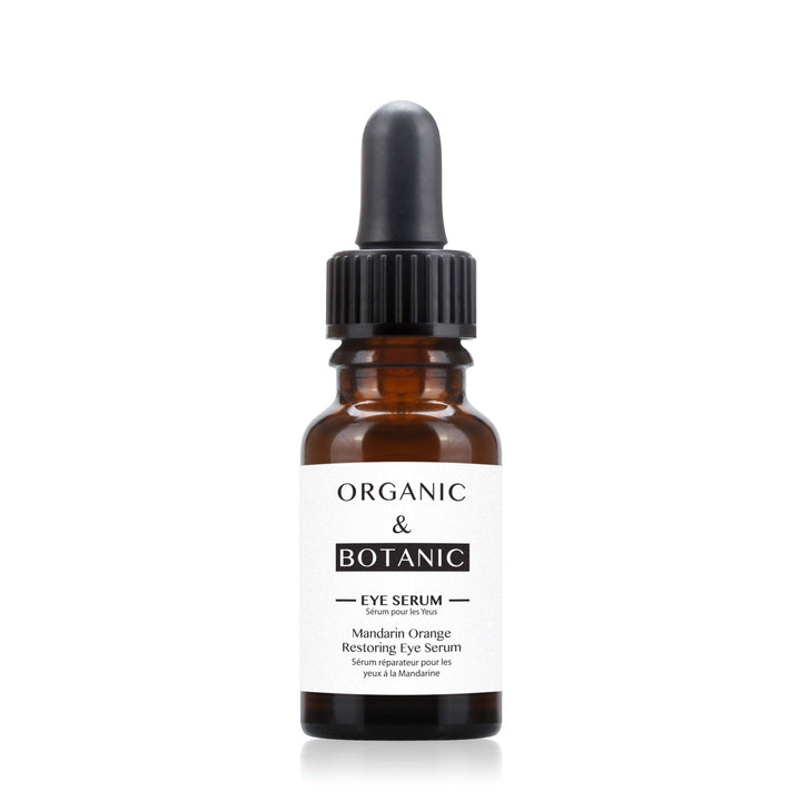 Organic & Botanic Mandarin Orange Restorative Eye Serum, 30ml. Premium Vegan Skincare For All Skin Types. Made In The UK.