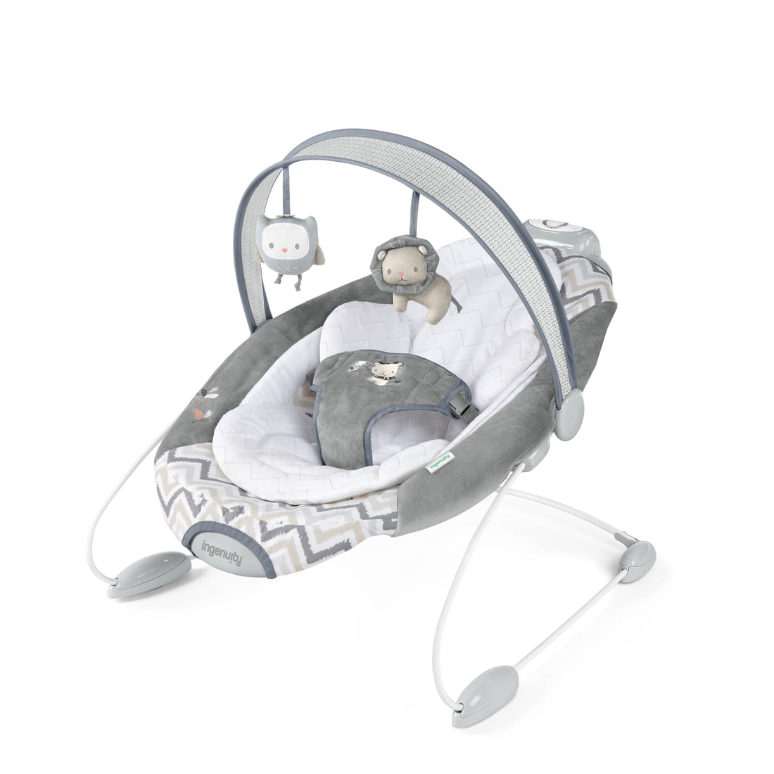 Ingenuity SmartBounce Automatic Baby Bouncer Seat with Music, Nature Sounds, Removable Bar & 2 Plush Infant - Chadwick
