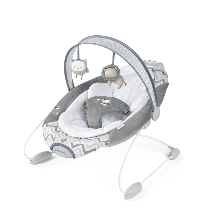 Ingenuity SmartBounce Automatic Baby Bouncer Seat with Music, Nature Sounds, Removable Bar & 2 Plush Infant - Chadwick