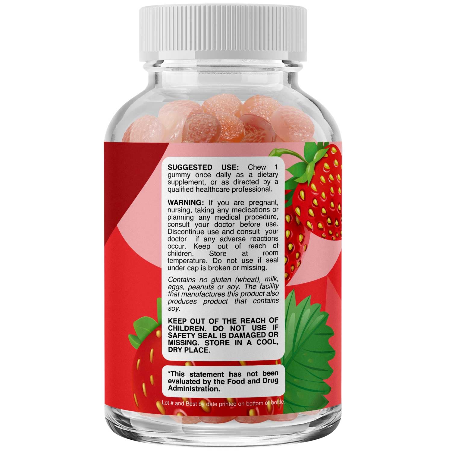 Vitamin B Complex Gummies for Adults & Kids - B Vitamins Complex with Thiamin, Riboflavin, Niacin, 6, 12 and Folate - Blend Supplement for Nervous System Support, Energy & High Strength - 60 Gummies