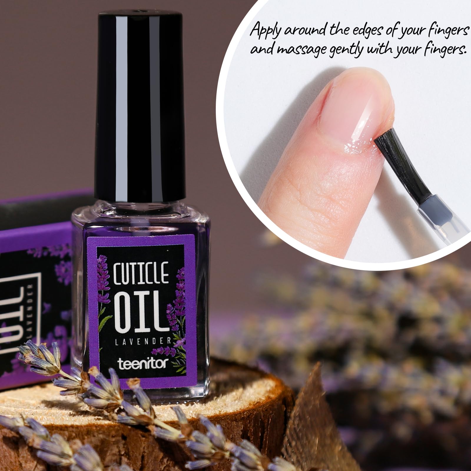 Teenitor Cuticle Softener Remover, Cuticle Oil, Nail Care Cuticle Remover Tools Set with Cuticle Trimmer,Cuticle Pusher,Nail File Buffer, Cuticle Nipper Lavender