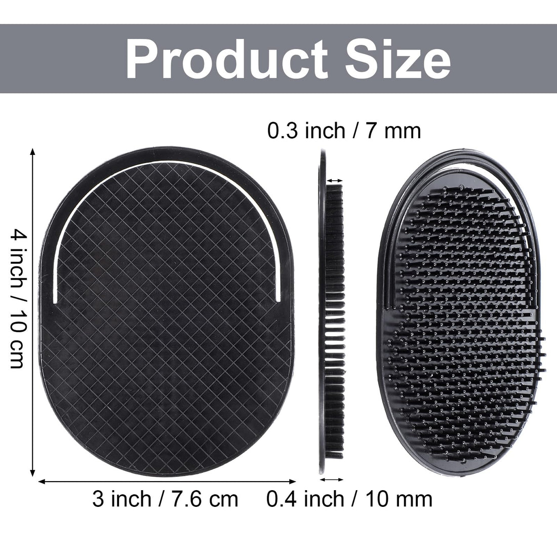 8Pcs Palm Combs for Men Portable Pocket Brush Black Hand Combs for Head Massage Hair Styling Beard Grooming