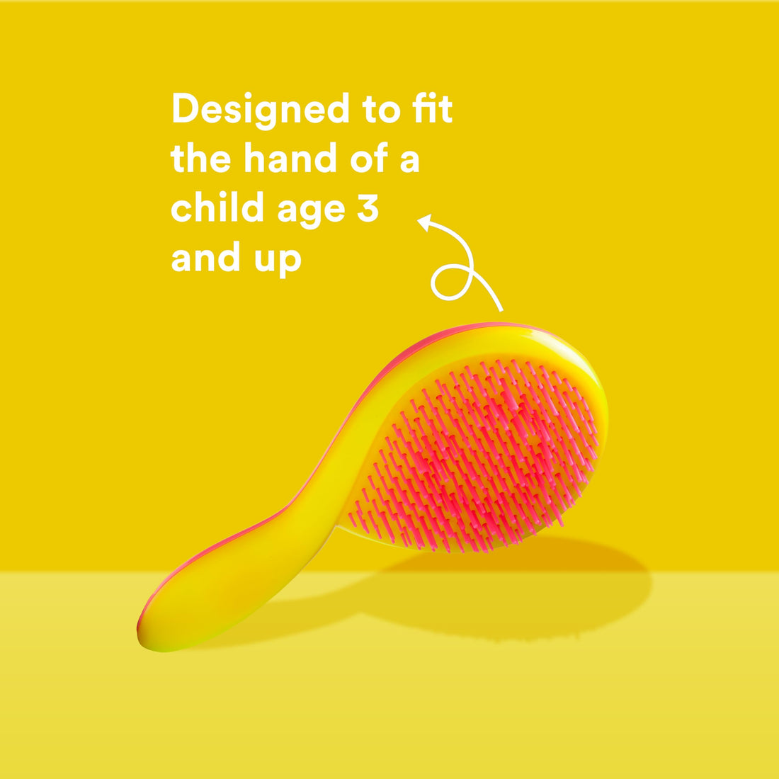 Michel Mercier Detangling Hair Brush - Girlie Hairbrush for Kids - Specially Designed for Young Hand - Yellow (Fine Hair)