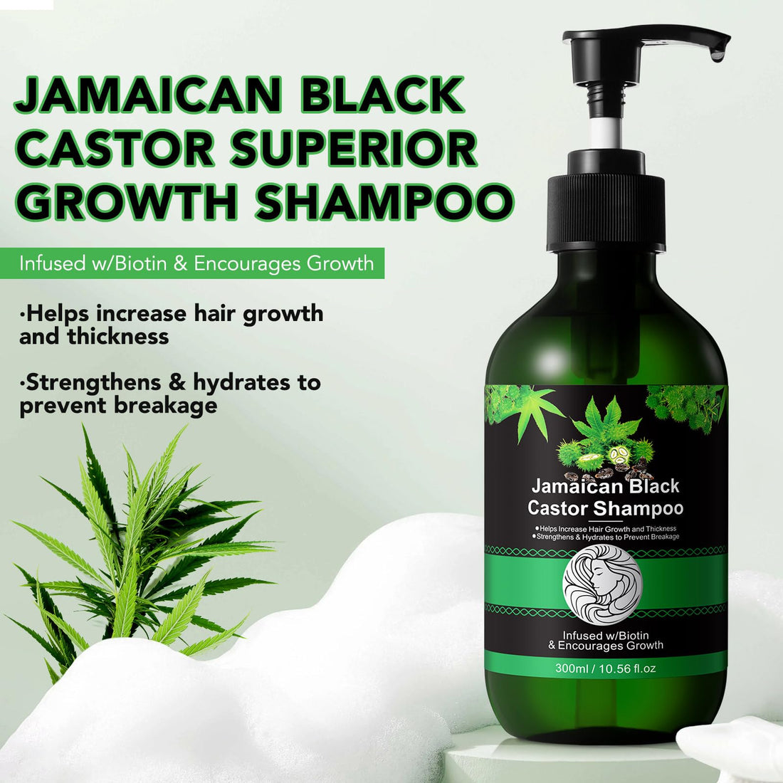 RTBYUE Jamaican Black Castor Oil Shampoo and Conditioner Set, Strengthen & Restore, Growth Shampoo 10.56 fl.oz & Conditioner 10.56 fl.oz Gift Set 2-PC Boxed Set Hair Care Collection
