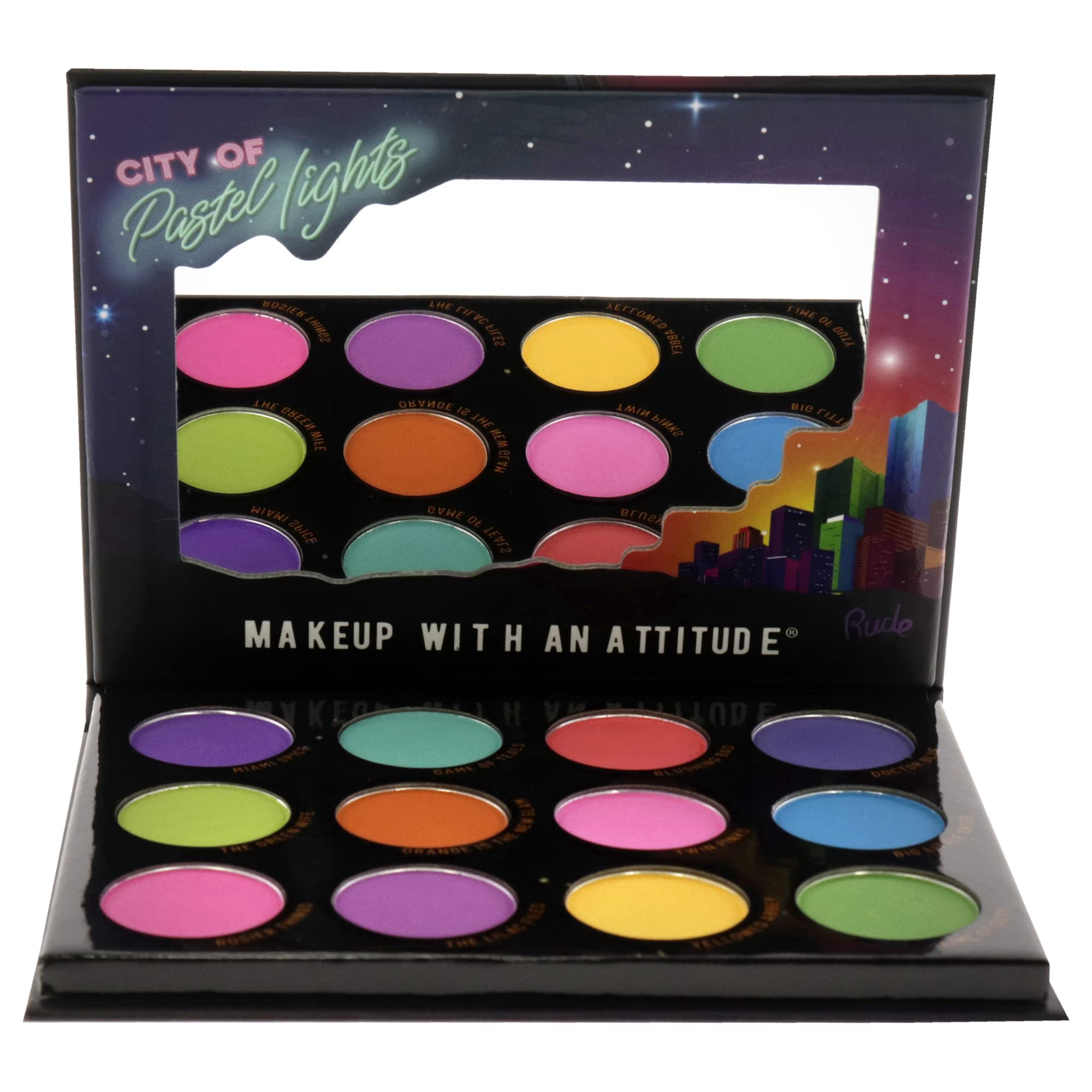 RUDE - City of Pastel Lights - 12 Pastel Pigment & Eyeshadow Palette