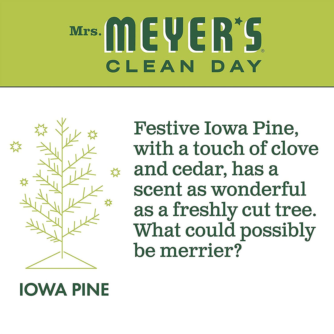 Mrs. Meyer's Clean Day Liquid Hand Soap, Cruelty Free and Biodegradable Formula, Iowa Pine Scent, 12.5 oz- Pack of 2