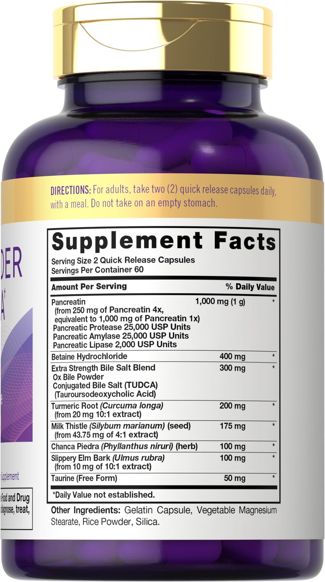 Carlyle Gallbladder Supplement | 120 Quick Release Capsules | Complete Digestive Enzyme Complex | Non-GMO & Gluten Free Formula