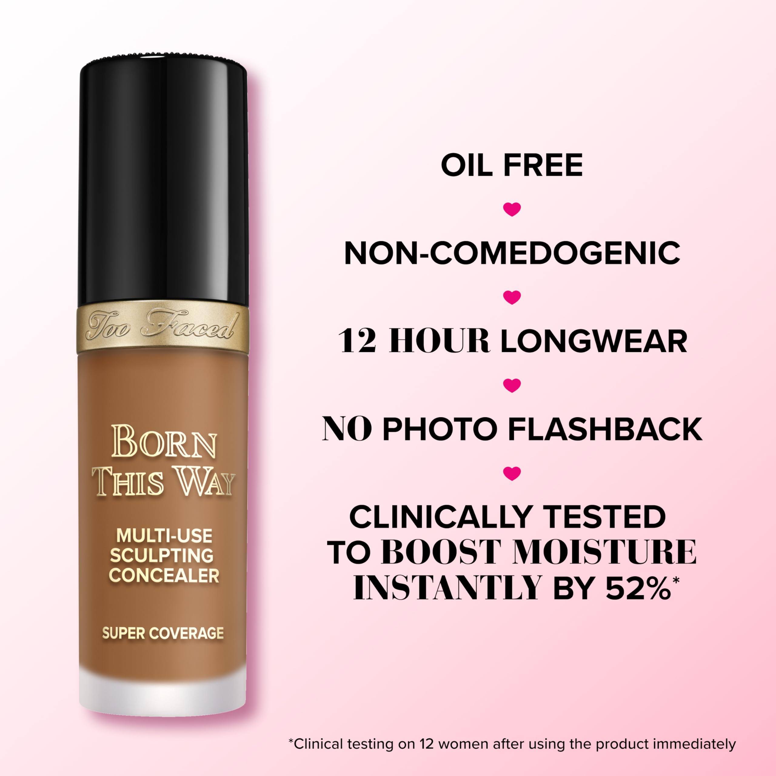Too Faced Born This Way Super Coverage Multi-Use Concealer | Full Coverage, Oil Free, Long Lasting + Hydrating, 0.45 Fl Oz Light Beige