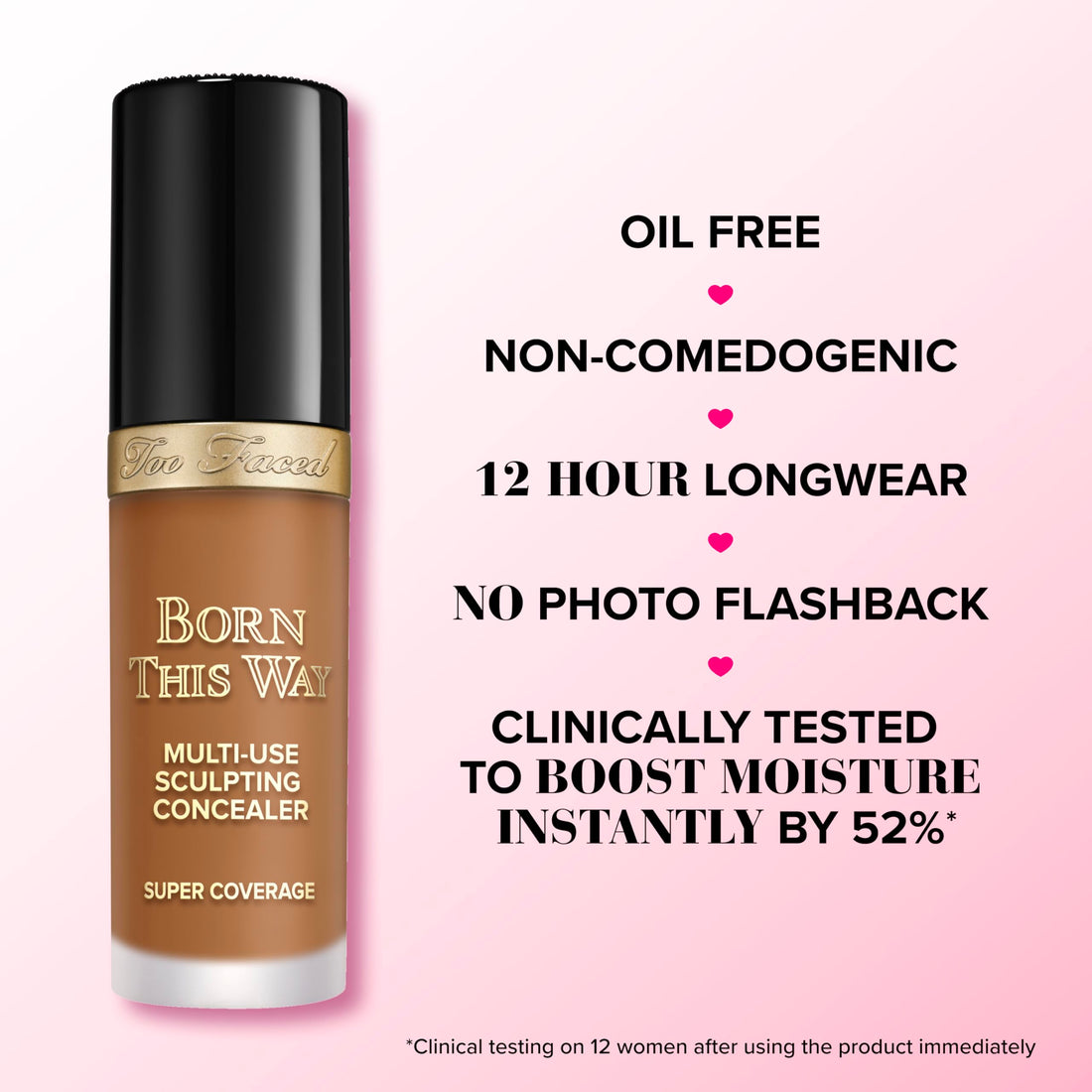 Too Faced Born This Way Super Coverage Multi-Use Concealer | Full Coverage, Oil Free, Long Lasting + Hydrating, 0.45 Fl Oz Light Beige