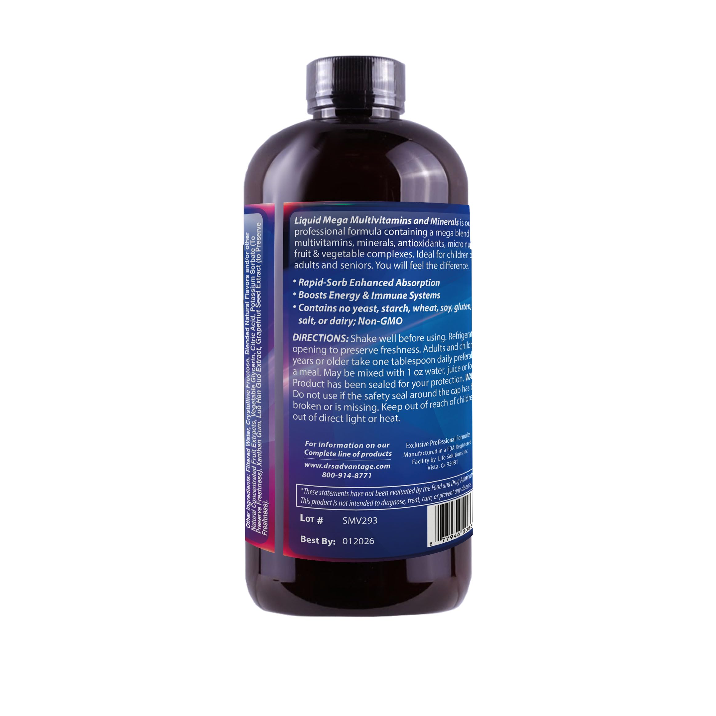 Drs Advantage - Liquid Mega MultiVitamins & Minerals 16oz. [Health and Beauty]