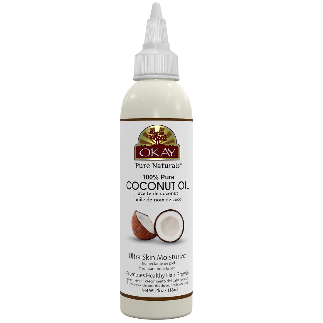Okay 100% Oil for Hair and Skin, Coconut, 4 Ounce by Okay