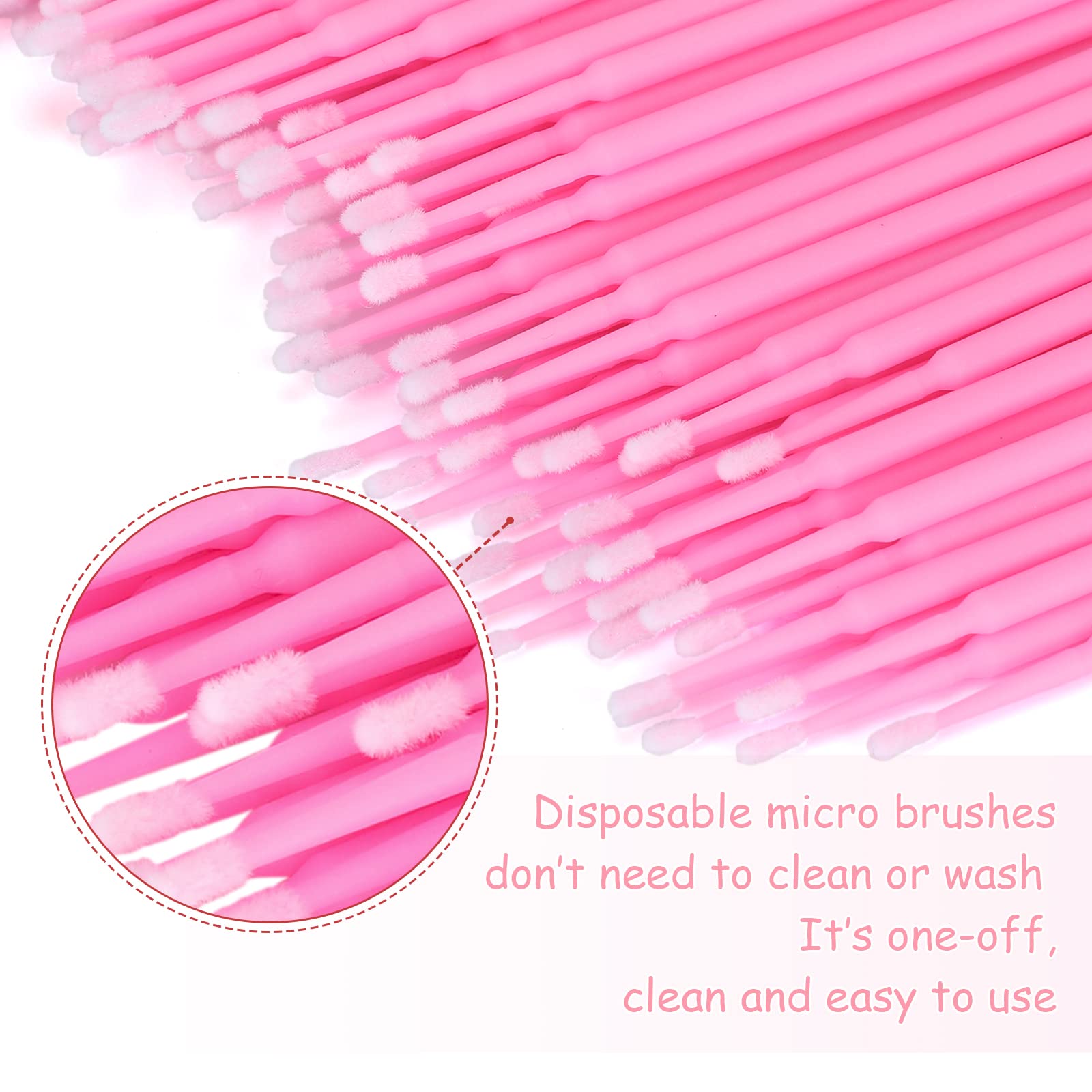 G2PLUS 500PCS Cotton Swabs, Disposable Micro Applicators Brush for Makeup and Personal Care Cosmetic Brush, Micro Swabs for Eyelash Extensions, Nails, Eyeliner (Head Diameter: 2.0mm)