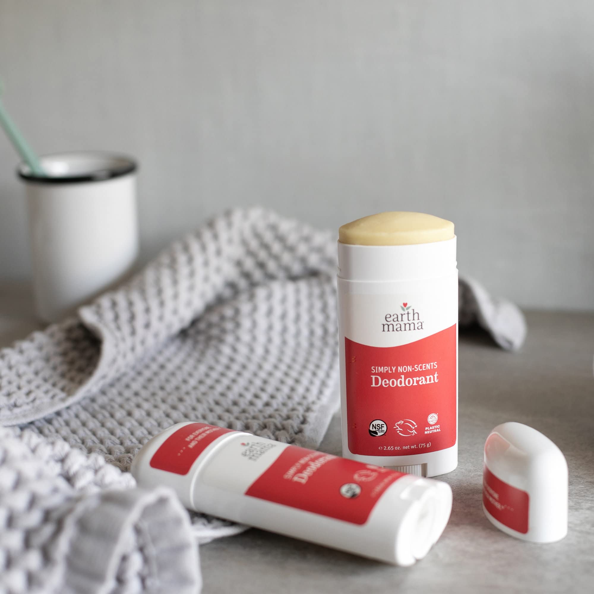 Earth Mama Simply Non-Scents Deodorant | Fragrance-free + Safe for Sensitive Skin, Pregnancy and Breastfeeding, Contains Organic Calendula and Coconut Oil, No Baking Soda or Aluminum, 2.65-Ounce