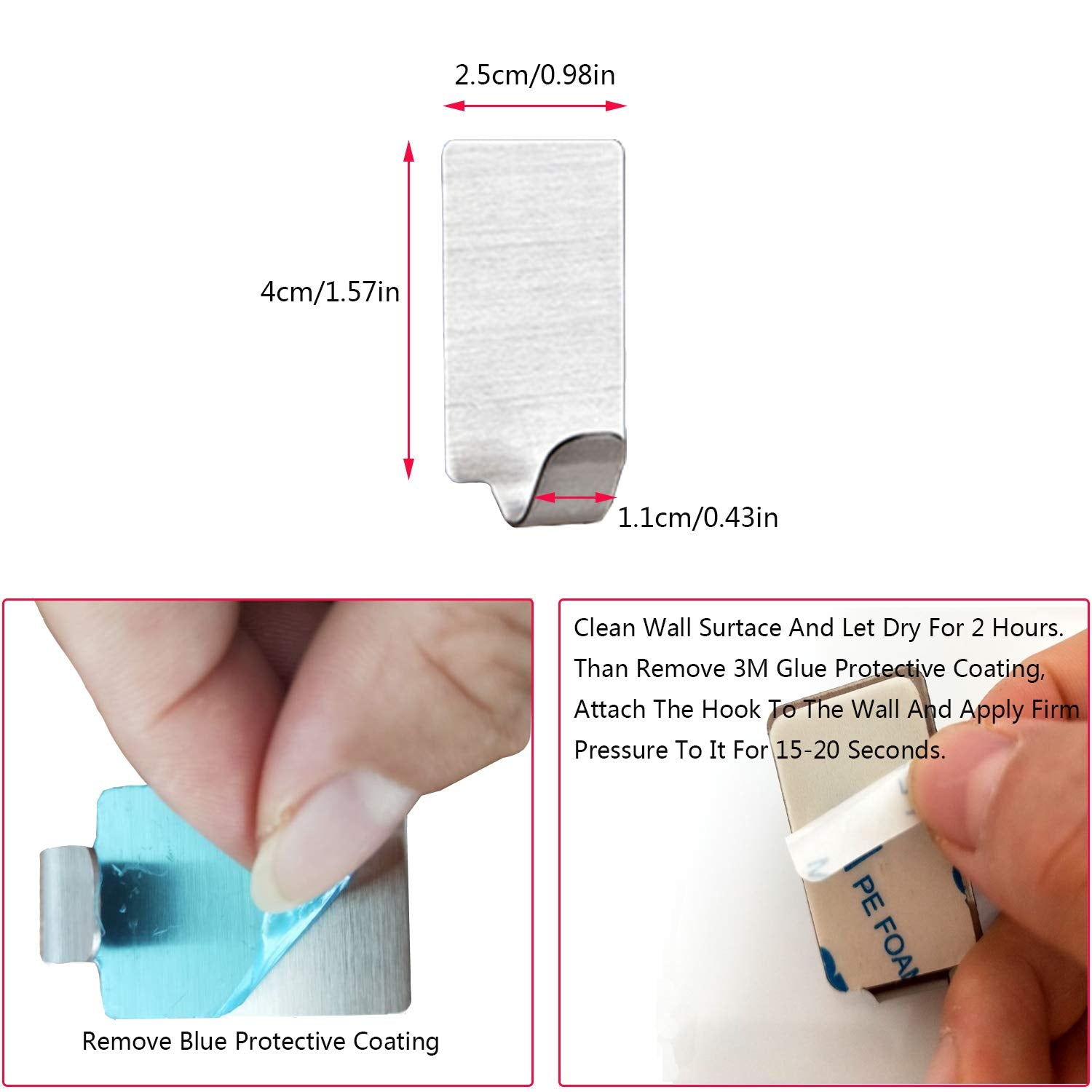 Large+Small, 2 Pack: Xoyo-2Pack Fogless Shower Mirror, Includes 2 Adhesive Hooks, Anit-Fog Shower Mirror, Shower Makeup Shave Mirror, Frameless Shower Mirror, Wall Hanging Mirror