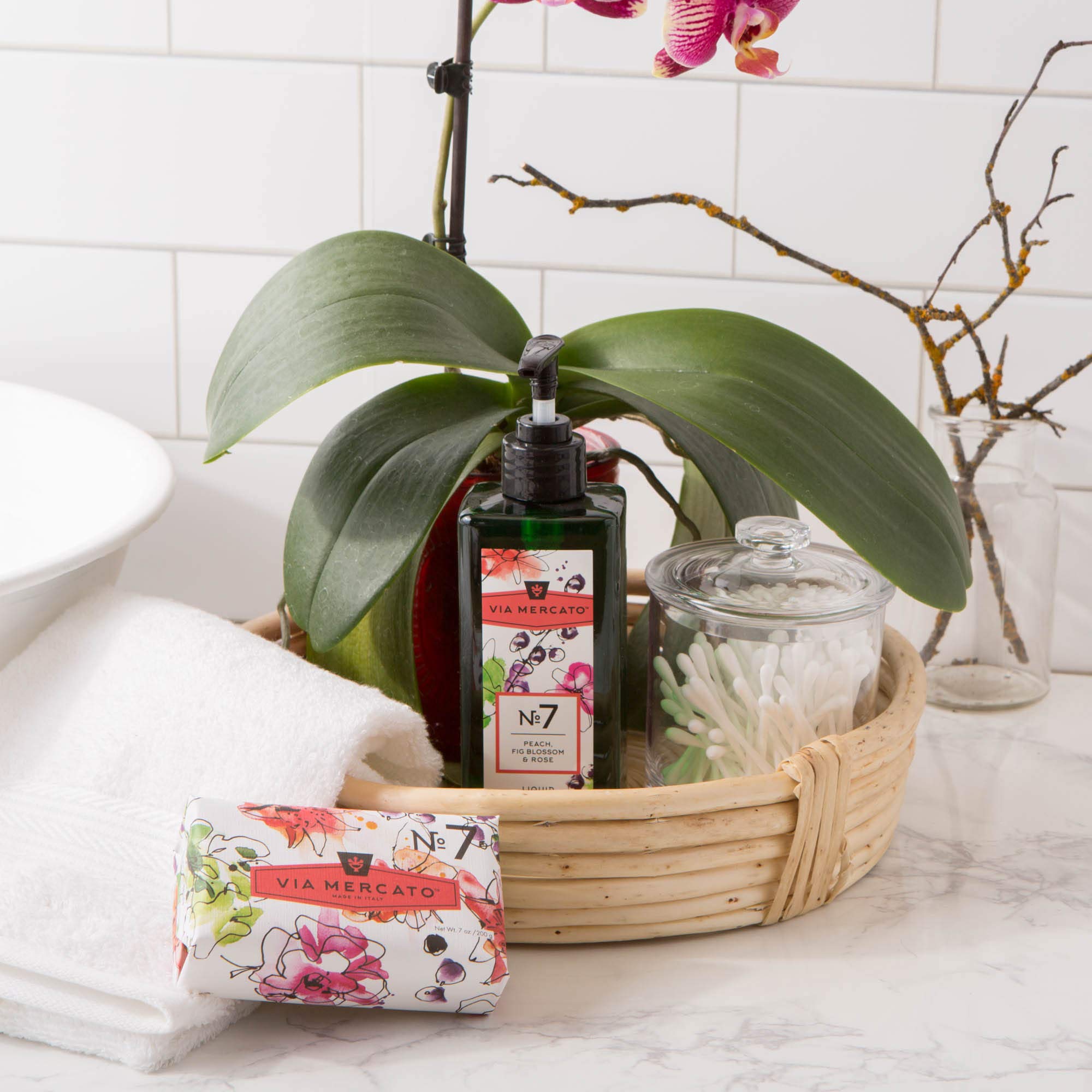 Via Mercato Italian Soap Bar (200g), No. 7 - Peach, Fig Blossom and Rose