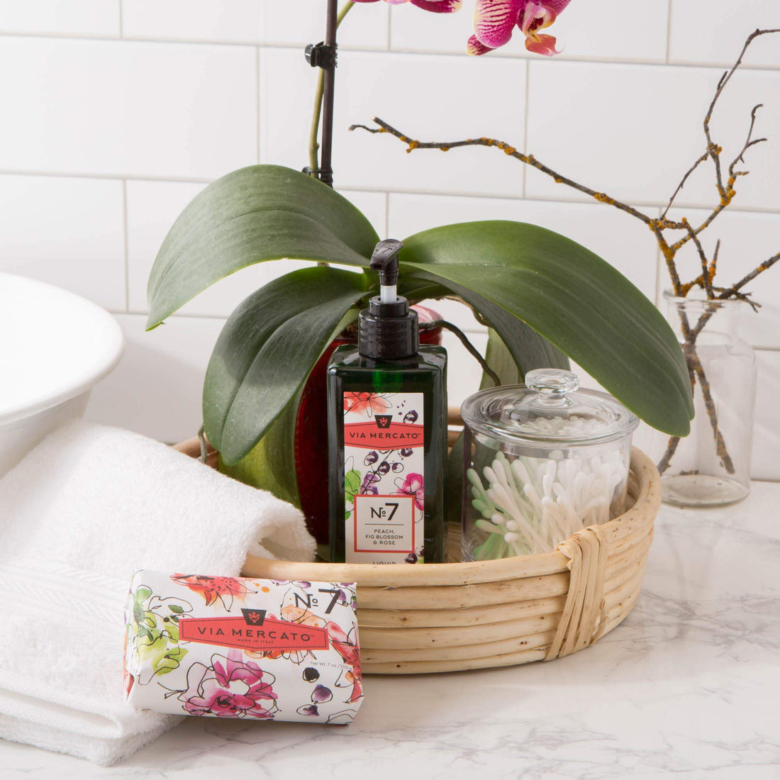 Via Mercato Italian Soap Bar (200g), No. 7 - Peach, Fig Blossom and Rose